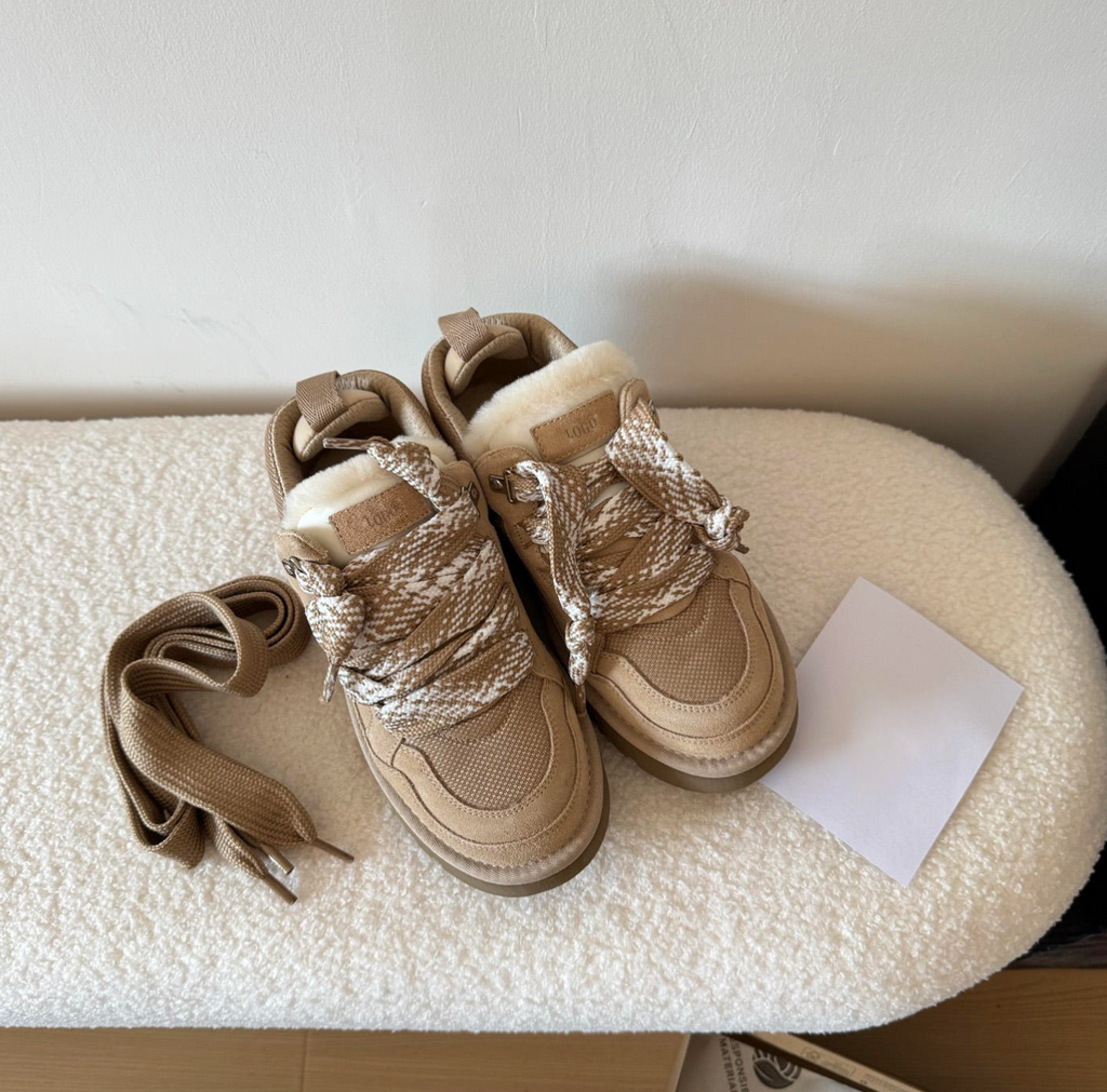 Winter Lace-Up Real Wool Snow Boots