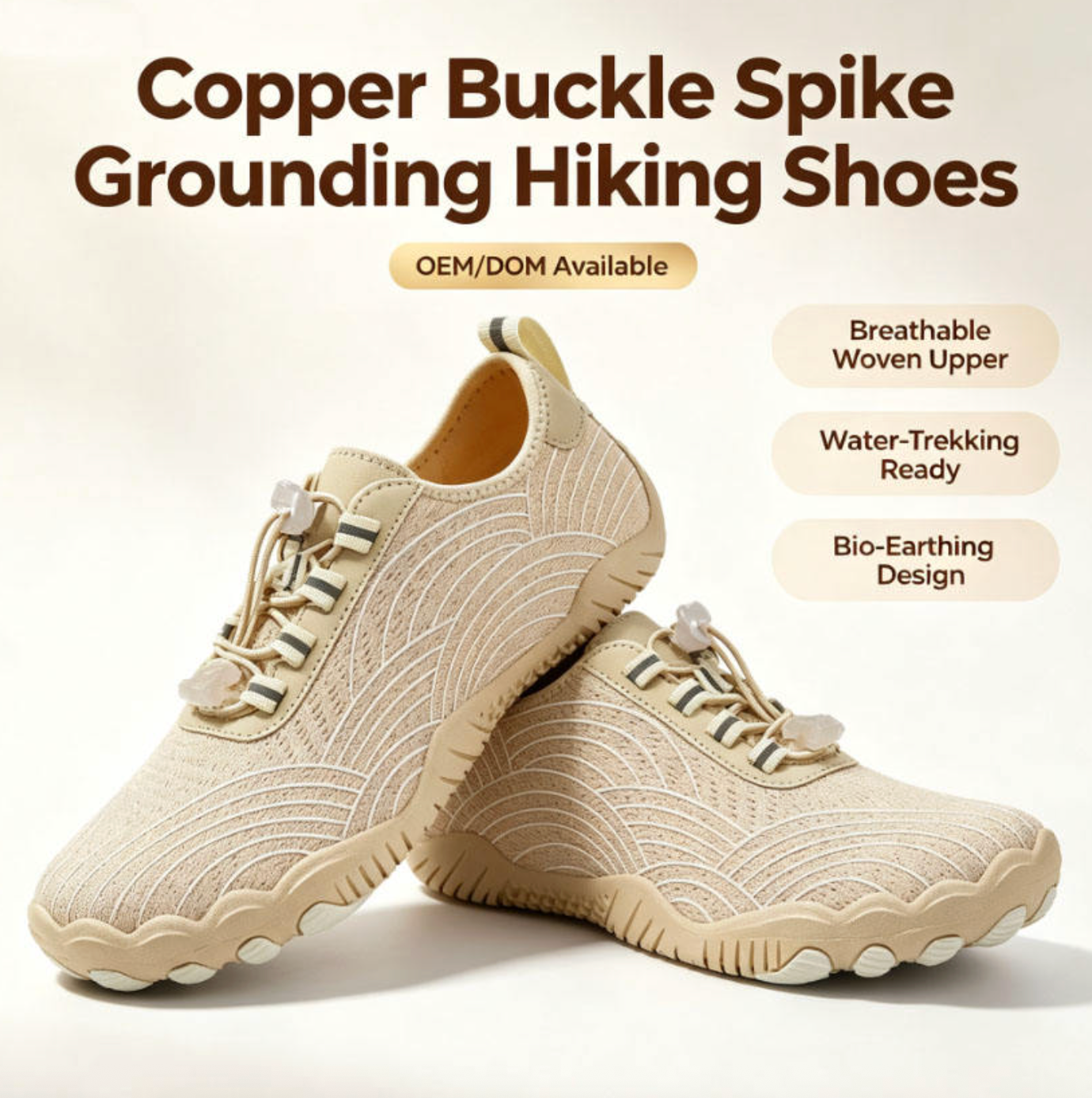 OEM/ODM Barefoot Hiking Shoes – Elastic Woven Upper with Rubber Outsole