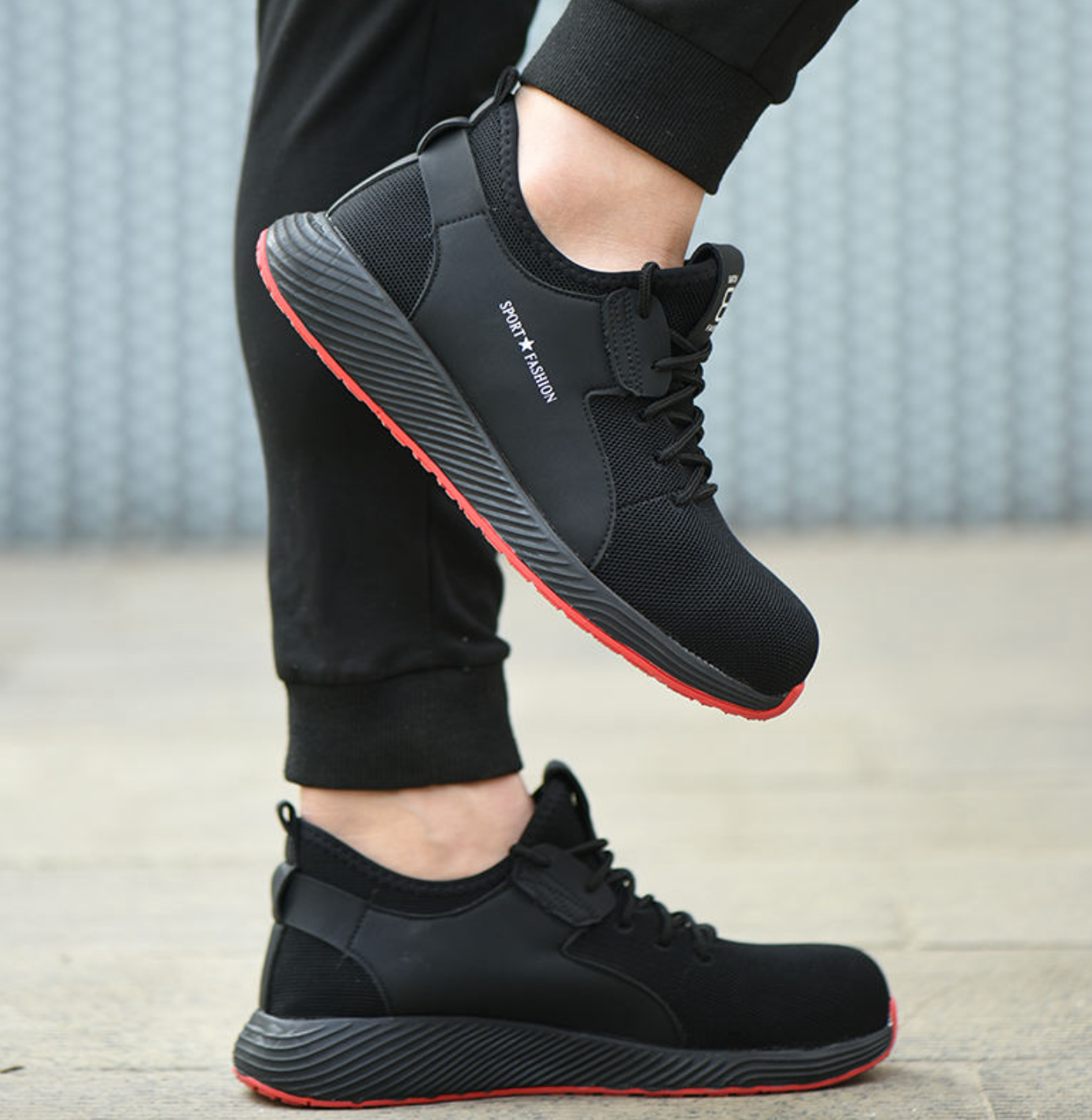 Men’s Black Waterproof Work Boots – Anti-Slip Steel Toe Safety Shoes
