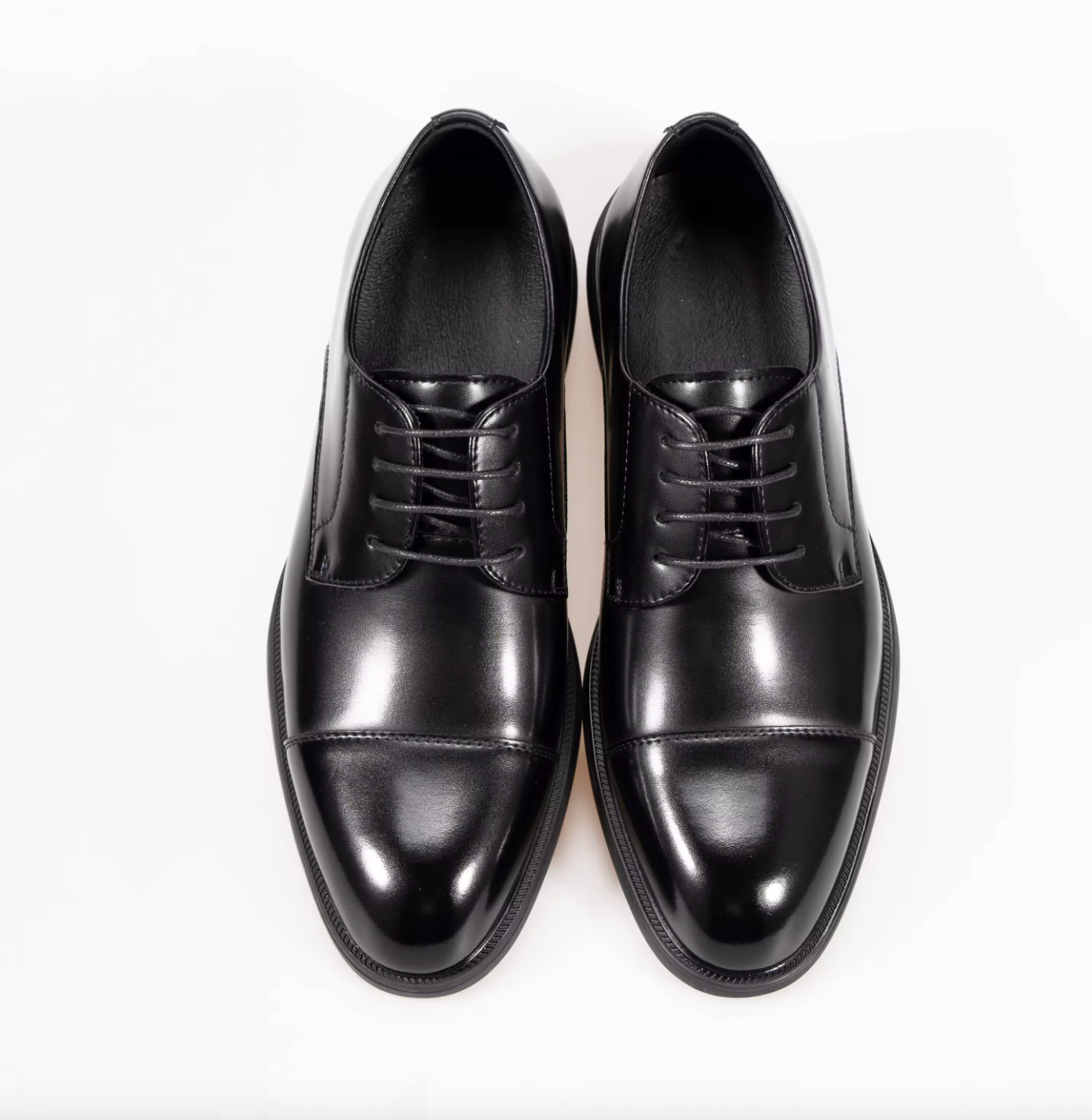 Men’s Genuine Leather Cap Toe Derby Shoes – Formal Business Dress Shoes